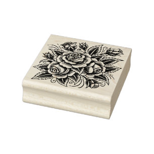 Tampons Encreurs Tatouage Rose Rose rouge Art