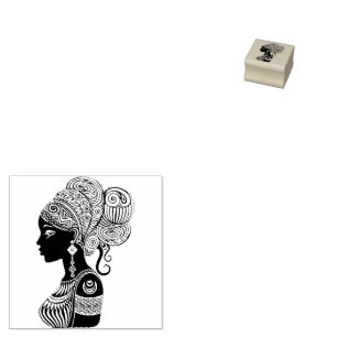 Tampons Encreurs Tatouage Tribal Portrait de Fille Africaine