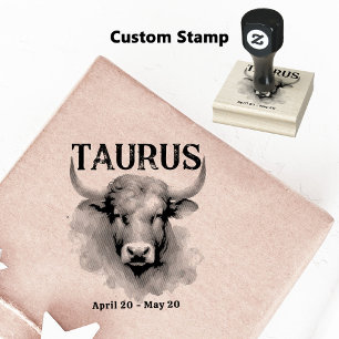 Tampons Encreurs Taurus Bull Astrologie Zodiac Signal Personnalisé