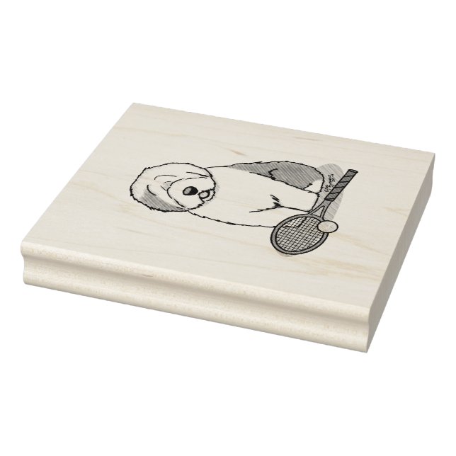 Tampons Encreurs Tennis Old English Sheepdog (Gris 1) Chien mignonn (Tampon)
