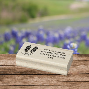 Tampons Encreurs Texas Lone Star Bluebonnets Floral Adresse de reto