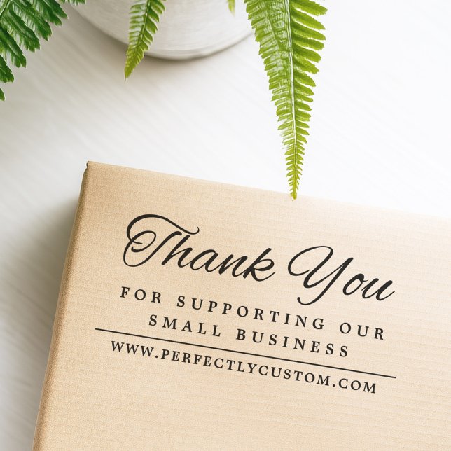 Tampons Encreurs Thank you supporting business URL elegant font (Thank you supporting business URL elegant font Rubber Stamp)