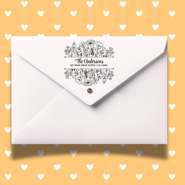 Tampons Encreurs Thème Monogramme fractionné (Personalize your crafts with a floral split monogram rubber stamp.)