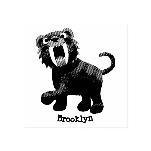 Tampons Encreurs Tigre denté mignon Saber Smilodon dessin en caoutc (Impression)