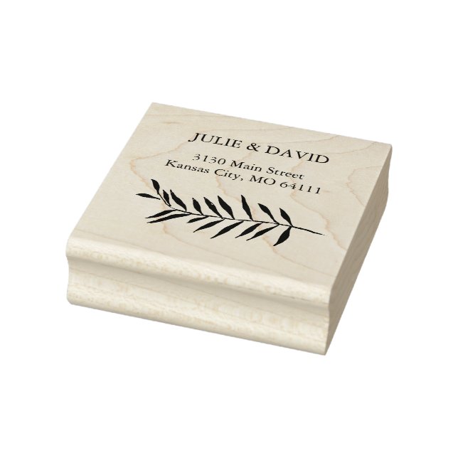 Tampons Encreurs Timbre d'adresse de conception de fern (Tampon)