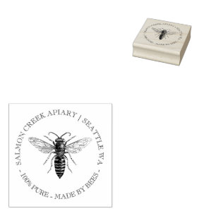 Tampons Encreurs Timbre d'adresse de miel Apiary Personnalisé