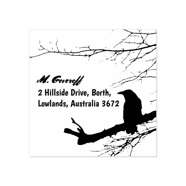 Tampons Encreurs Timbre d'adresse de retour Corbeau (Impression)