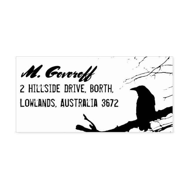 Tampons Encreurs Timbre d'adresse de retour Corbeau (Impression)