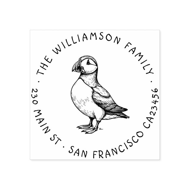 Tampons Encreurs Timbre d'adresse de retour de la famille Puffin (Impression)