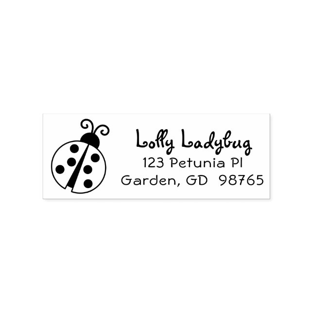 Tampons Encreurs Timbre d'adresse de retour de Ladybug personnalisé (Impression)