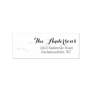 Tampons Encreurs Timbre d'adresse de retour de silhouette de teckel