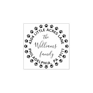 Tampons Encreurs Timbre d'adresse de retour famille avec Empreintes