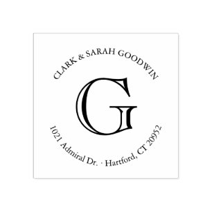 Tampons Encreurs Timbre d'adresse de retour Monogramme classique