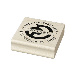 Tampons Encreurs Timbre d'adresse de retour Monogramme D