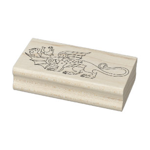 Tampons Encreurs timbre d'art du dragon mythique