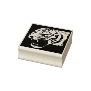 Tampons Encreurs timbre d'art du tigre silhouette