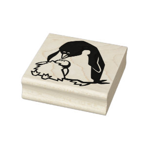 Tampons Encreurs Timbre d'art en bois de pingouin