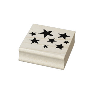 Tampons Encreurs Timbre d'art en bois Stars