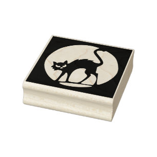 Tampons Encreurs Timbre d'art en caoutchouc de chat d'Halloween