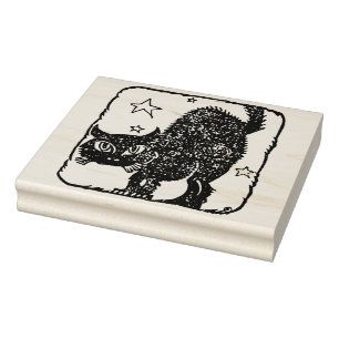 Tampons Encreurs Timbre d'art en silhouette de chat noir