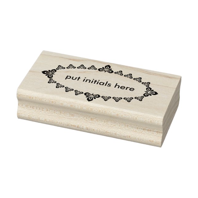 Tampons Encreurs Timbre d'art floral initial ovale silhouette (Tampon)