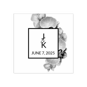 Tampons Encreurs Timbre d'art mariage Monogram Wood