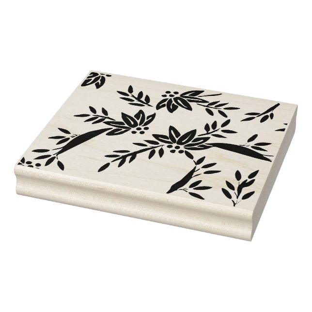 Tampons Encreurs Timbre d'art motif feuille et fleurs (Tampon)