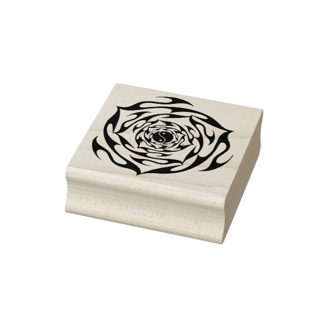 Tampons Encreurs timbre d'art rose de la tribu yin yang (Tampon)