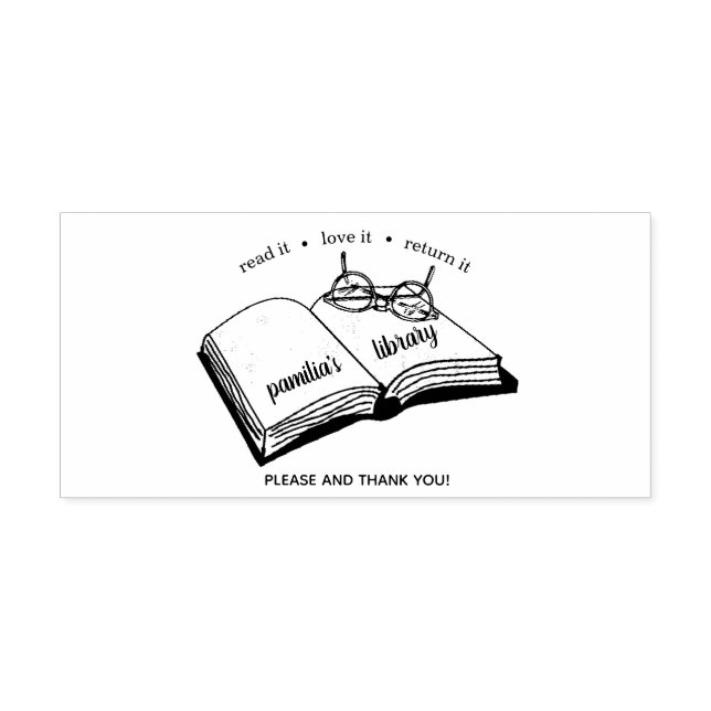 Tampons Encreurs Timbre de bibliothèque personnalisée Lire l'amour  (Impression)