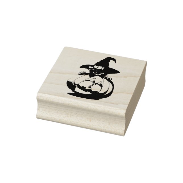 Tampons Encreurs Timbre de chat noir d'Halloween (Tampon)