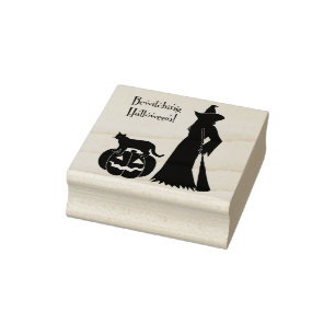 Tampons Encreurs timbre de la sorcière du chat halloween