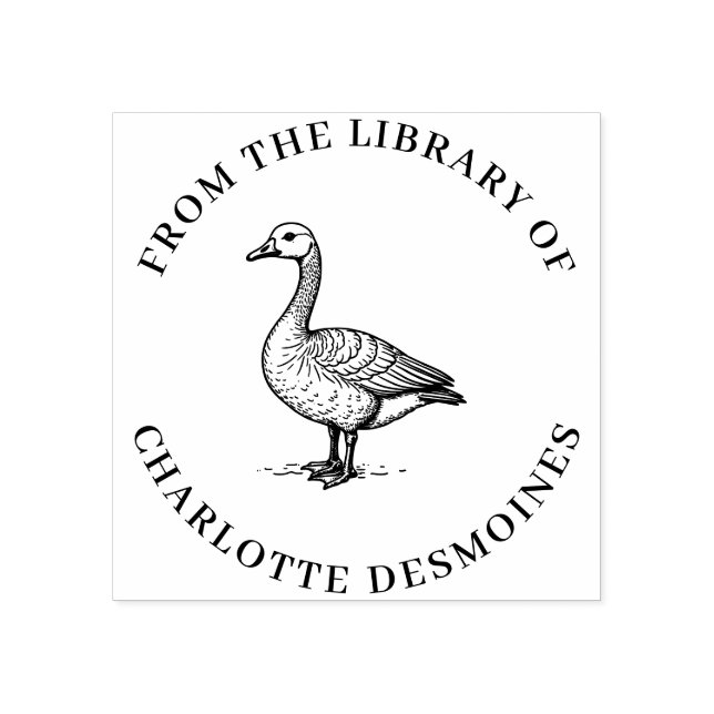 Tampons Encreurs Timbre de livre d'oie personnalisé Ex Librairie pe (Impression)