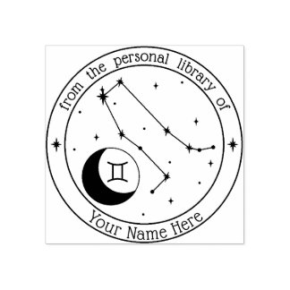 Tampons Encreurs Timbre de livre Zodiac personnalisé Gemini