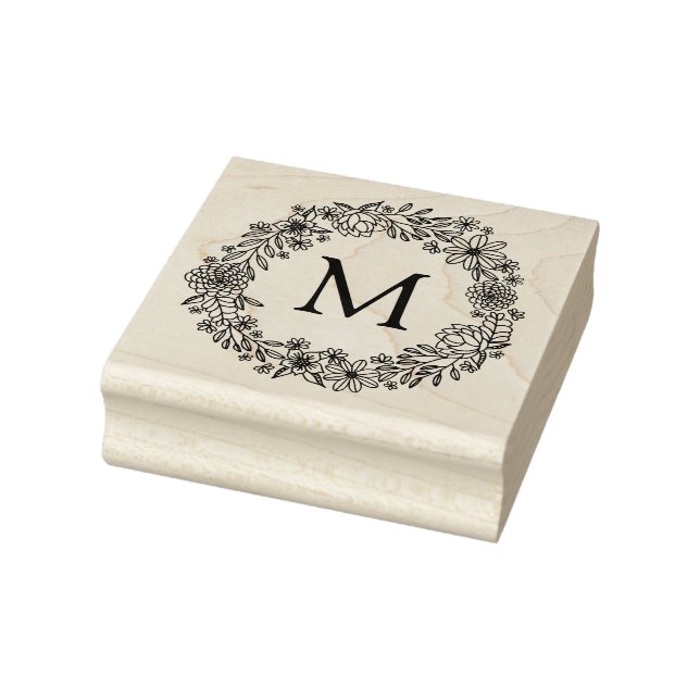 Tampons Encreurs Timbre de monogramme floral (Tampon)