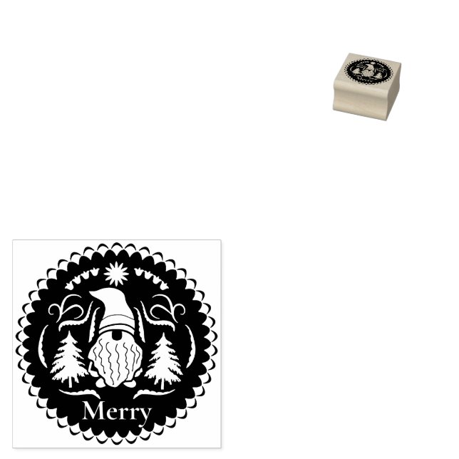 Tampons Encreurs Timbre de Noël Gnome Folklore Cire Sceau (Tamponné)