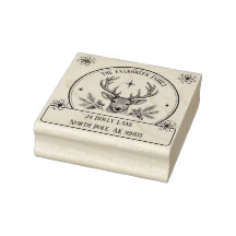 Timbre de retour d'adresse de Noël Renne Vintage 