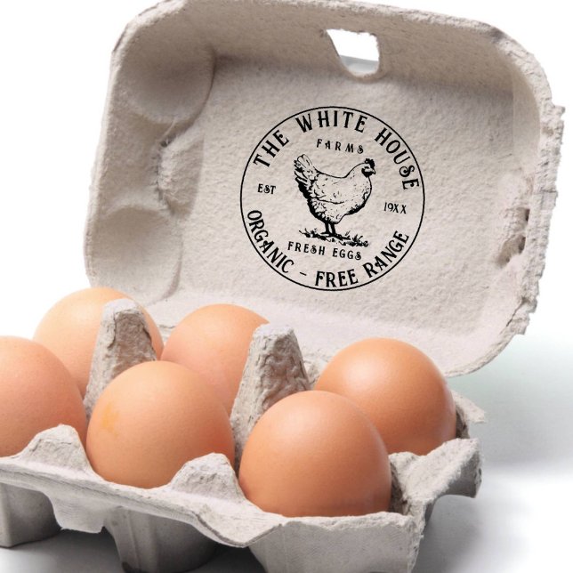 Tampons Encreurs Timbre des oeufs frais de ferme | Carton d'oeuf pe (Créateur téléchargé)