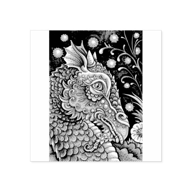 TAMPONS ENCREURS TIMBRE D'IMAGINAIRE EN CAOUTCHOUC DE DRAGON MÉDIÉV (Impression)