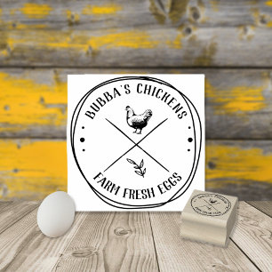 Tampons Encreurs Timbre d'oeuf de l'éleveur de poulets rustique