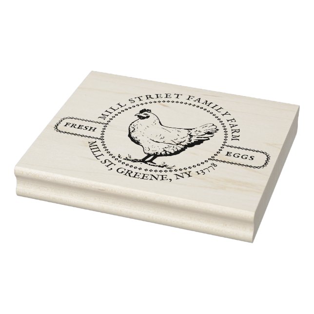 Tampons Encreurs Timbre en bois HEN vintage Oeufs de ferme locaux f (Tampon)