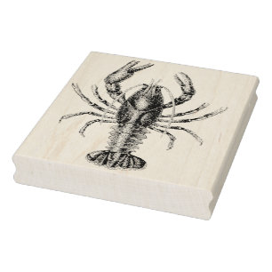 Tampons Encreurs Timbre en caoutchouc d'art de homard vintage
