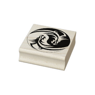 Tampons Encreurs Timbre en caoutchouc Dragon Yin Yang