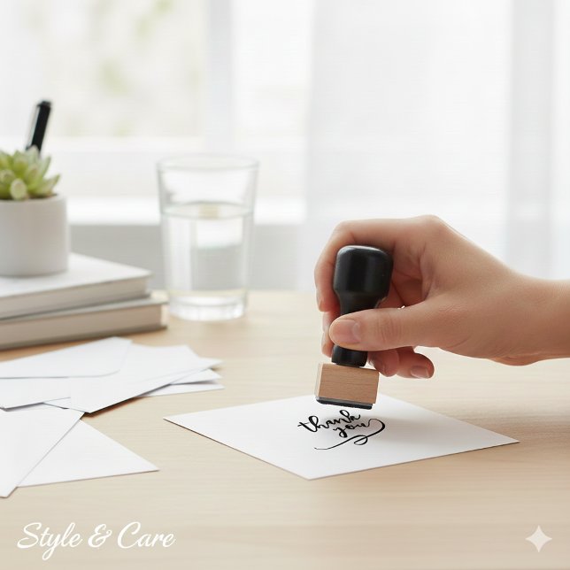 Tampons Encreurs Timbre en caoutchouc Merci artistique en 1 pouce (Artistic Thank You Rubber Stamp in 1 Inch Size)