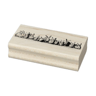 Tampons Encreurs Timbre en caoutchouc vintage d'art de lapins de