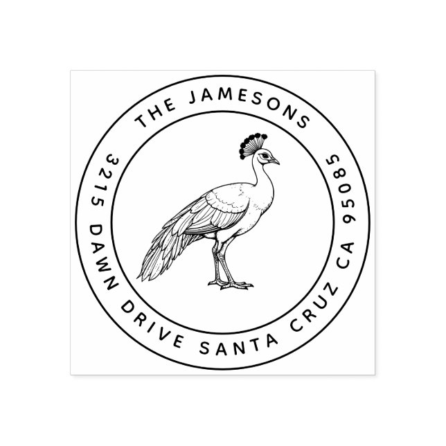 Tampons Encreurs Timbre Famille Paon – Éclat Royal (Impression)