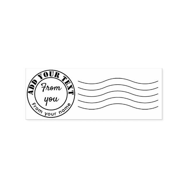 Tampons Encreurs Timbre Faux Postmark Ajouter Votre Texte Votre Nom (Impression)