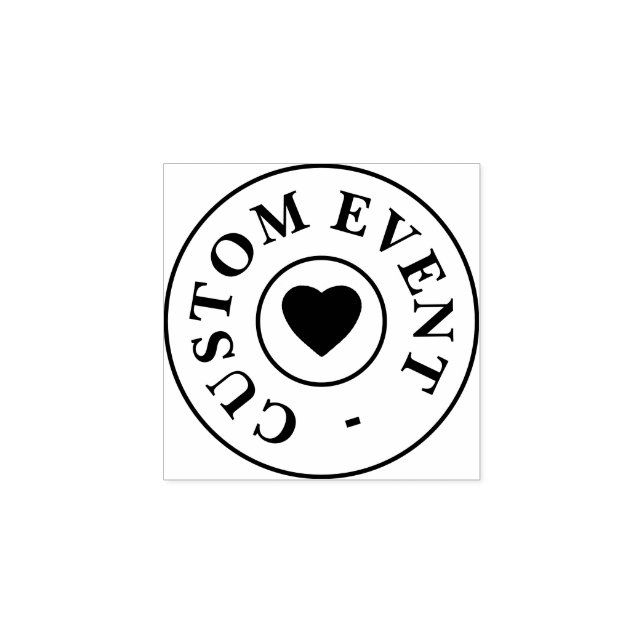 Tampons Encreurs Timbre main d'événement personnalisé - Coeur (Impression)