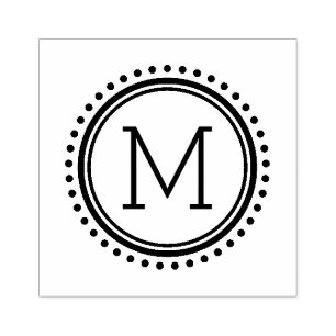 Tampons Encreurs Timbre Monogramme de la famille Cercle pointillé