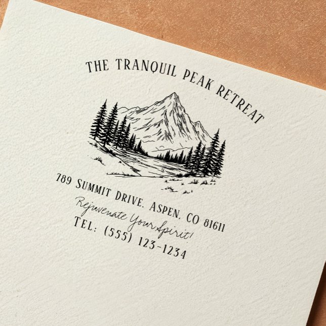 Tampons Encreurs Timbre Serene Mountain Peak pour retraite Spa de l (Créateur téléchargé)