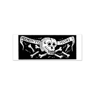 Tampons Encreurs Timbre vintage de Memento Mori pour le crâne Hallo